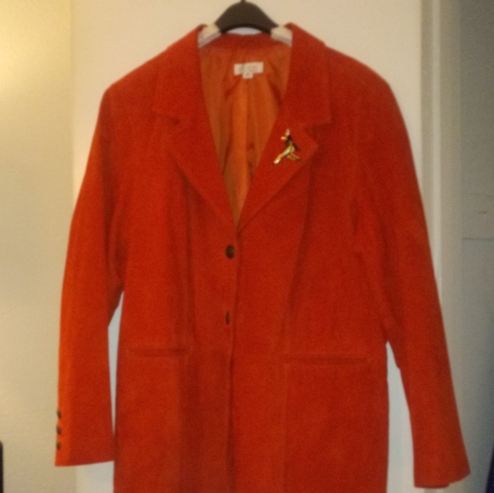 Denim & Co Orange Suede Blazer